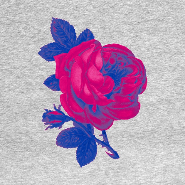 Bisexual Pride Vintage Flower Art by VernenInk